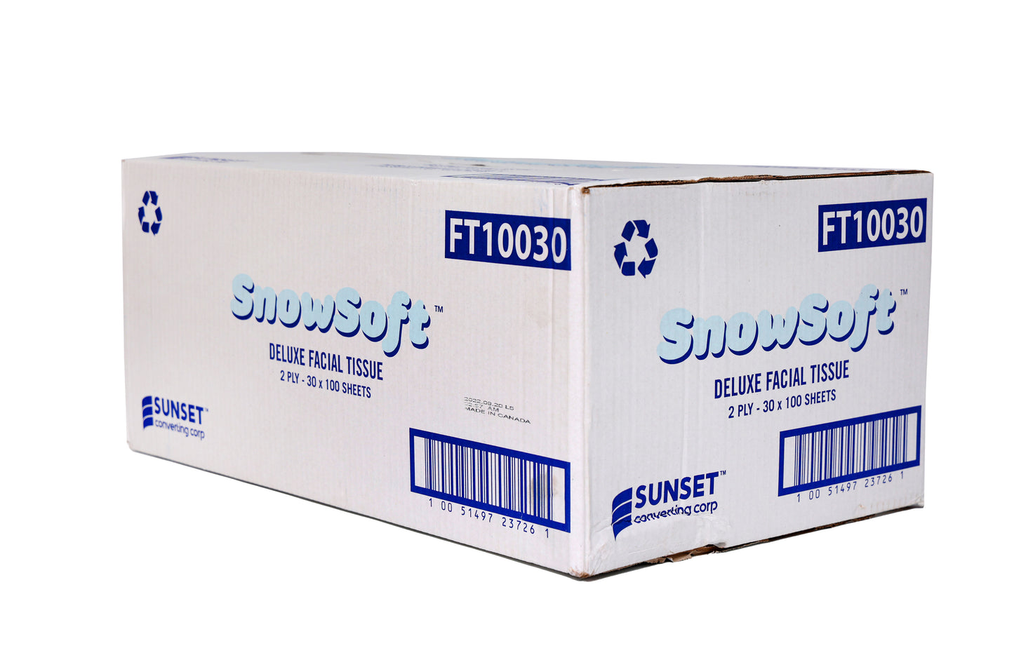 FT10030 - SnowSoft - Deluxe Facial Tissue - 2 Ply - 30 x 100 Sheets
