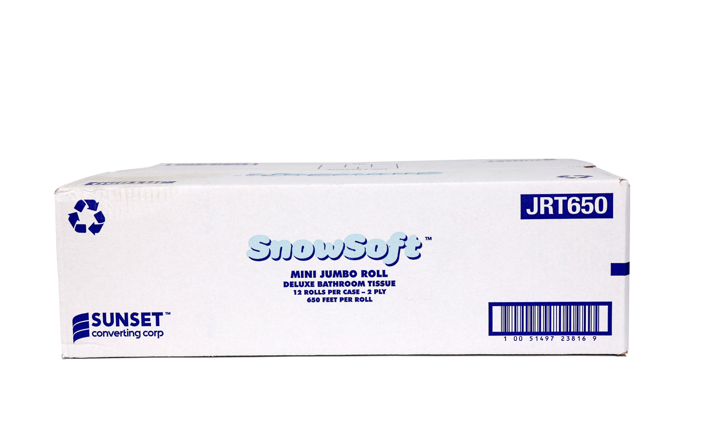 JRT650 - SnowSoft - Mini Jumbo Roll - Deluxe Bathroom Tissue - 12 Rolls Per Case - 2 Ply - 650 Feet per Roll
