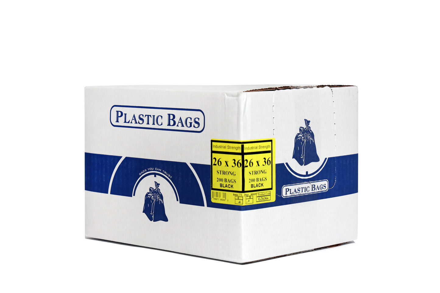 26 x 36 Strong Black Garbage Bags (Industrial Strength) - 200 Bags/Case