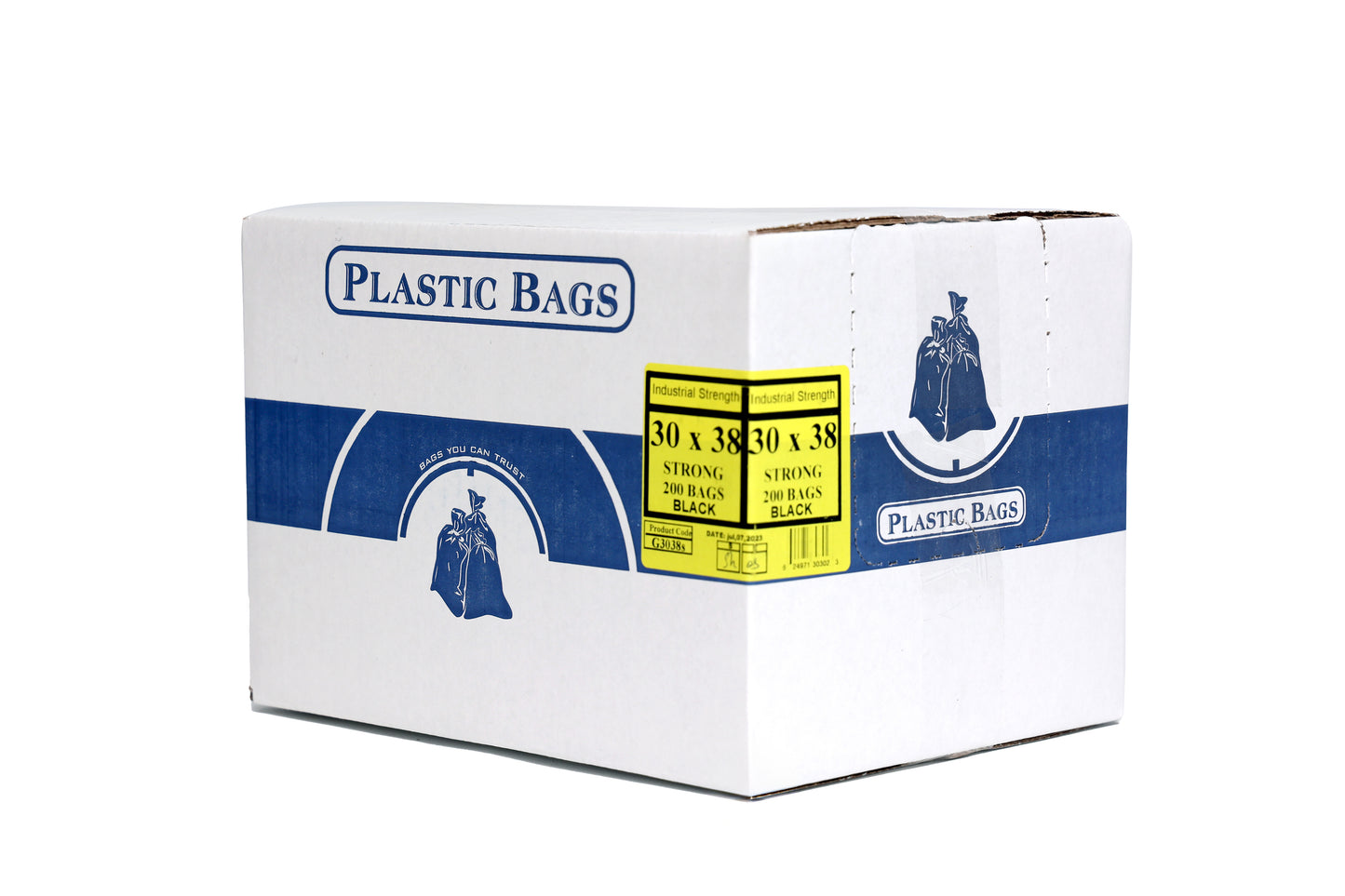 30 x 38 Strong Black Garbage Bags (Industrial Strength) - 200 Bags/Case