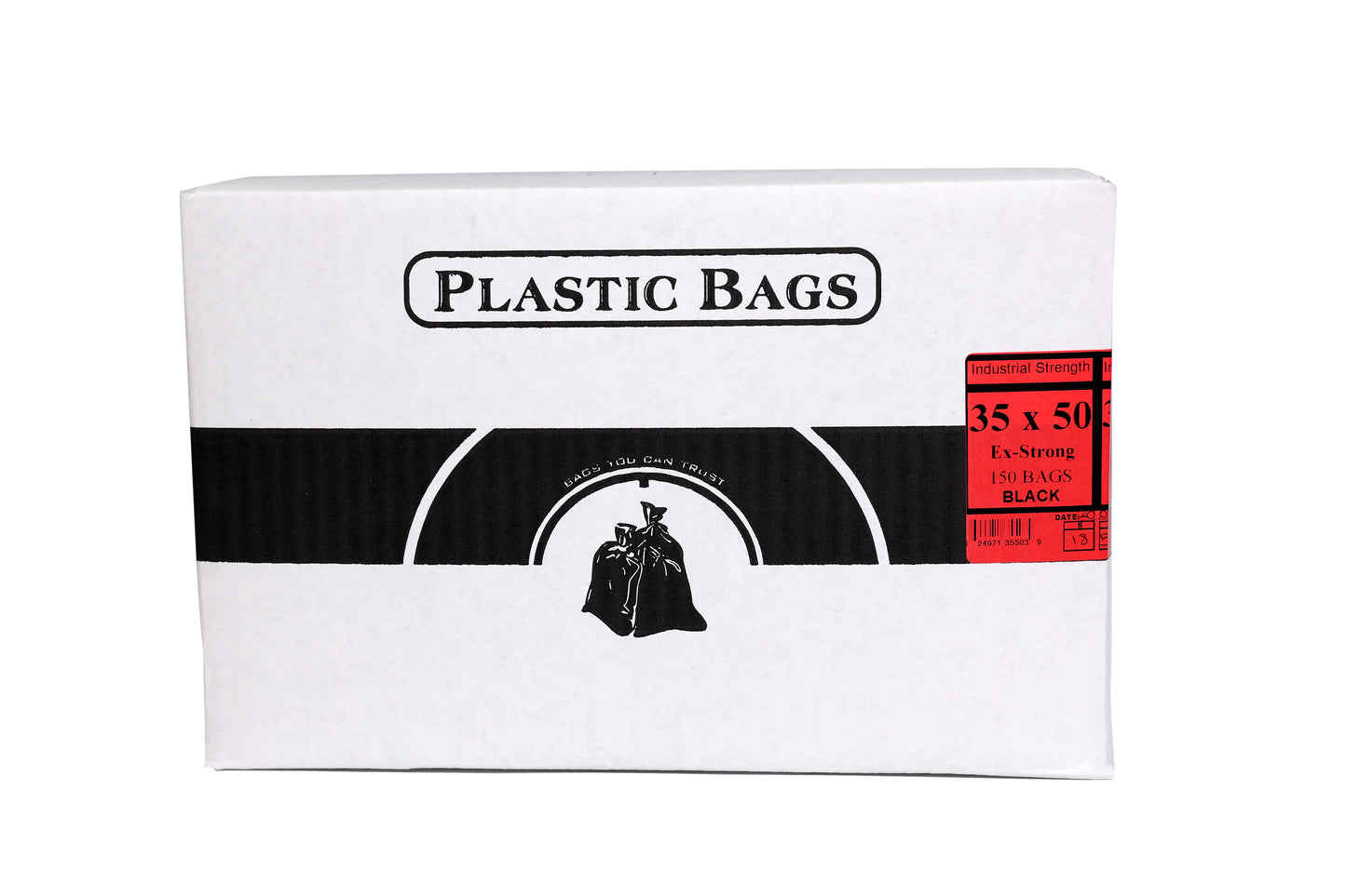 35 x 50 Extra Strong Black Garbage Bags (Industrial Strength) - 150 Bags/Case