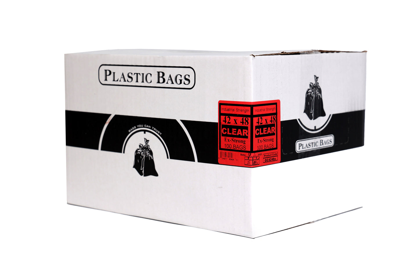 42 x 48 Extra Strong Clear Garbage Bags (Industrial Strength) - 100 Bags/Case