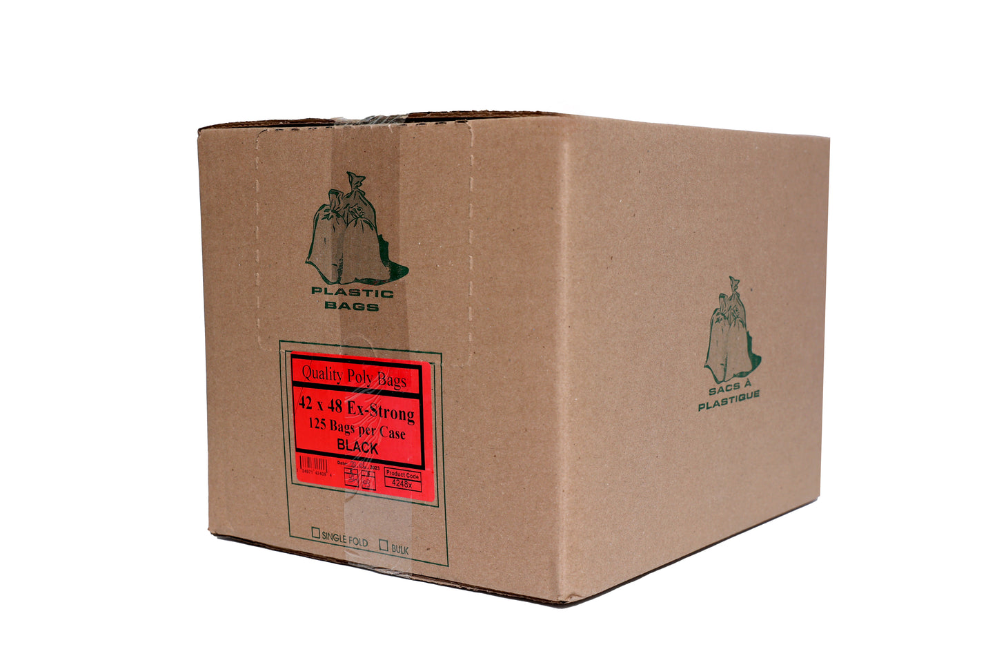 42 x 48 Extra Strong Black Garbage Bags (Quality Poly Bags) - 125 Bags/Case