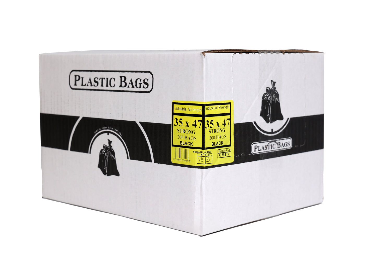 35 x 47 Strong Black Garbage Bags (Industrial Strength) - 200 Bags/Case