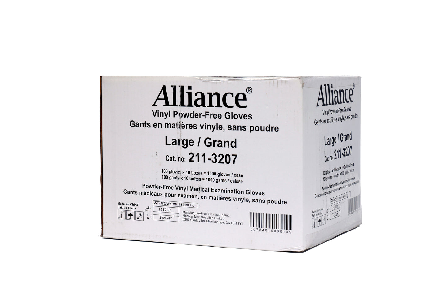 Alliance Powder Free Vinyl Medical Gloves - Large (100 Gloves x 10 Boxes = 1000 Gloves / Case)