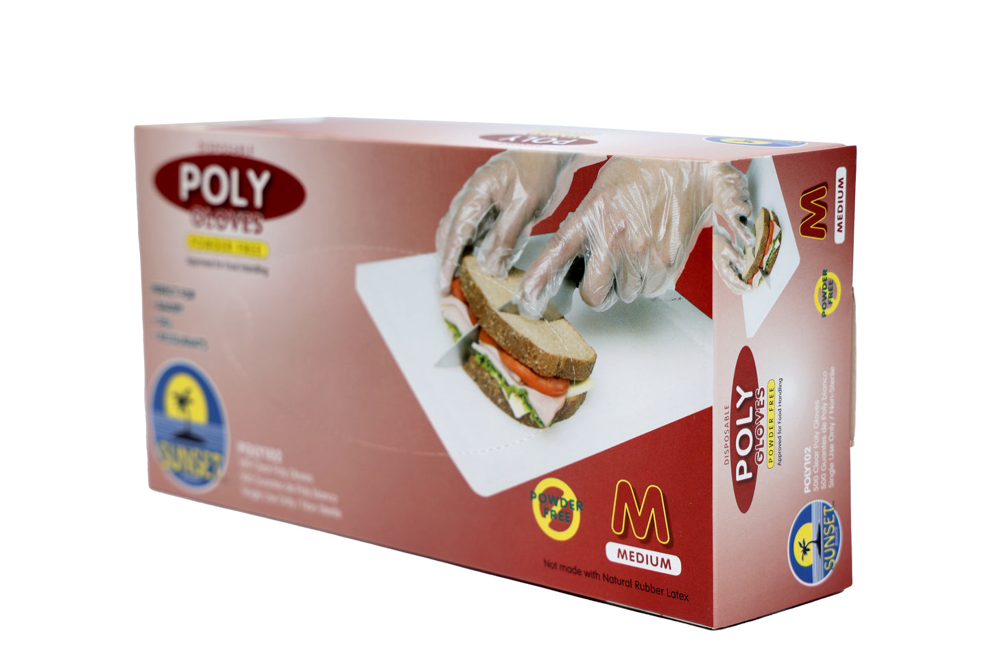 Poly102 - Sunset Brands - Disposable Poly Gloves - Powder Free