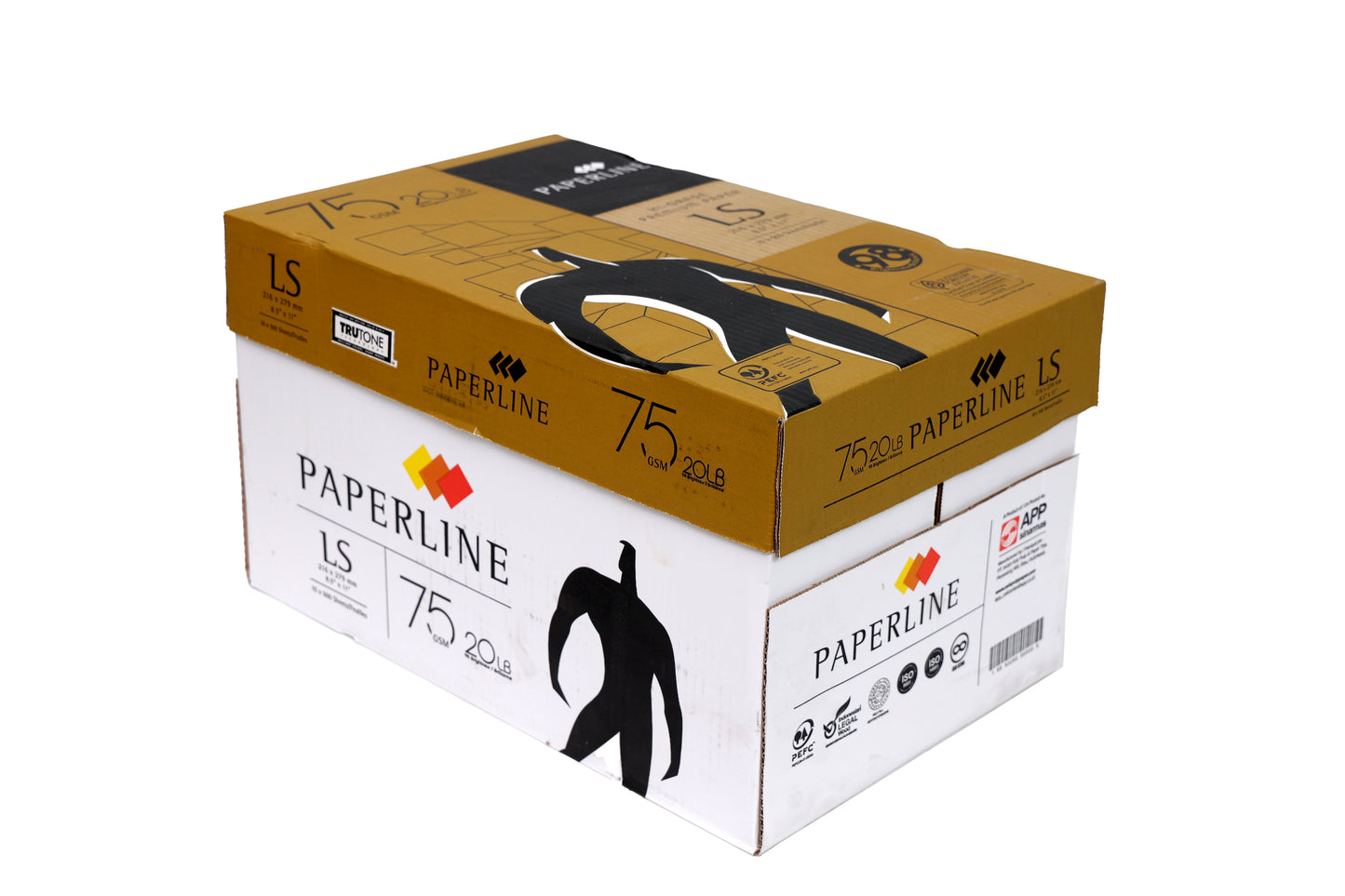 Paperline Copy Paper, 8.5" x 11" 98 Bright 20Lb. (75 GSM) 500 sheets x 10 Reams. 5000 sheet Carton