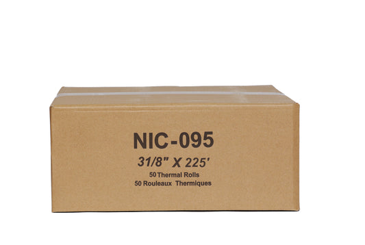 NIC-095 3 1/8" x 225' (50 Thermal Paper Rolls)