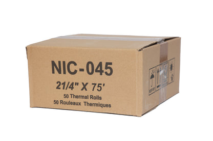 NIC-045 - 2 1/4" x 75' (50 Thermal Paper Rolls)