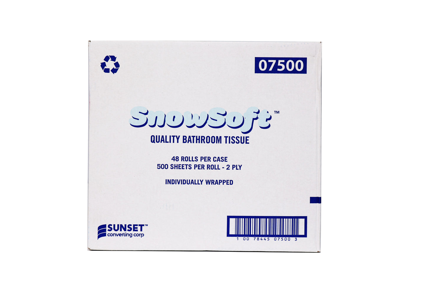 07500 - SnowSoft - Quality Bathroom Tissue - 48 Rolls Per Case - 500 Sheets per Roll - 2 Ply - Individually Wrapped