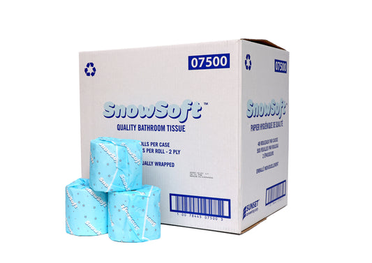 07500 - SnowSoft - Quality Bathroom Tissue - 48 Rolls Per Case - 500 Sheets per Roll - 2 Ply - Individually Wrapped