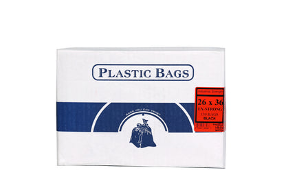 26 x 36 Extra Strong Black Garbage Bags (Industrial Strength) - 150 Bags/Case